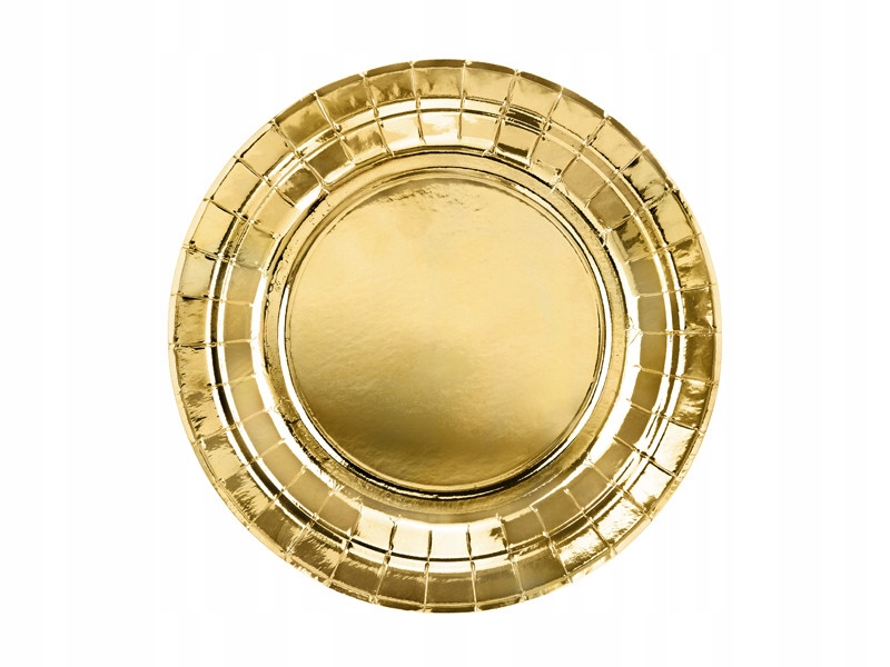 Talerzyki papierowe okrągłe złote gold 18 cm 6szt