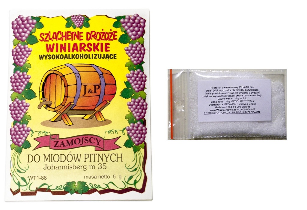ZAMOJSCY DROŻDŻE na miód pitny + pożywka + GRATIS