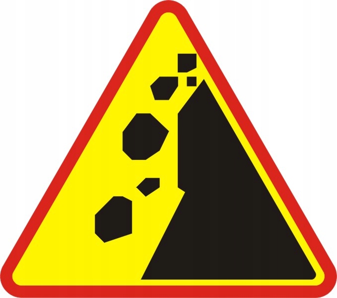 Znak drogowy ostrzegawczy A-25 A25 90cm odłamki