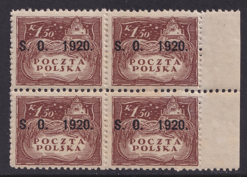 ŚLĄSK CIESZYŃSKI (Polska) ** Fi 7 I - CZWÓRKA Z MARGINESEM