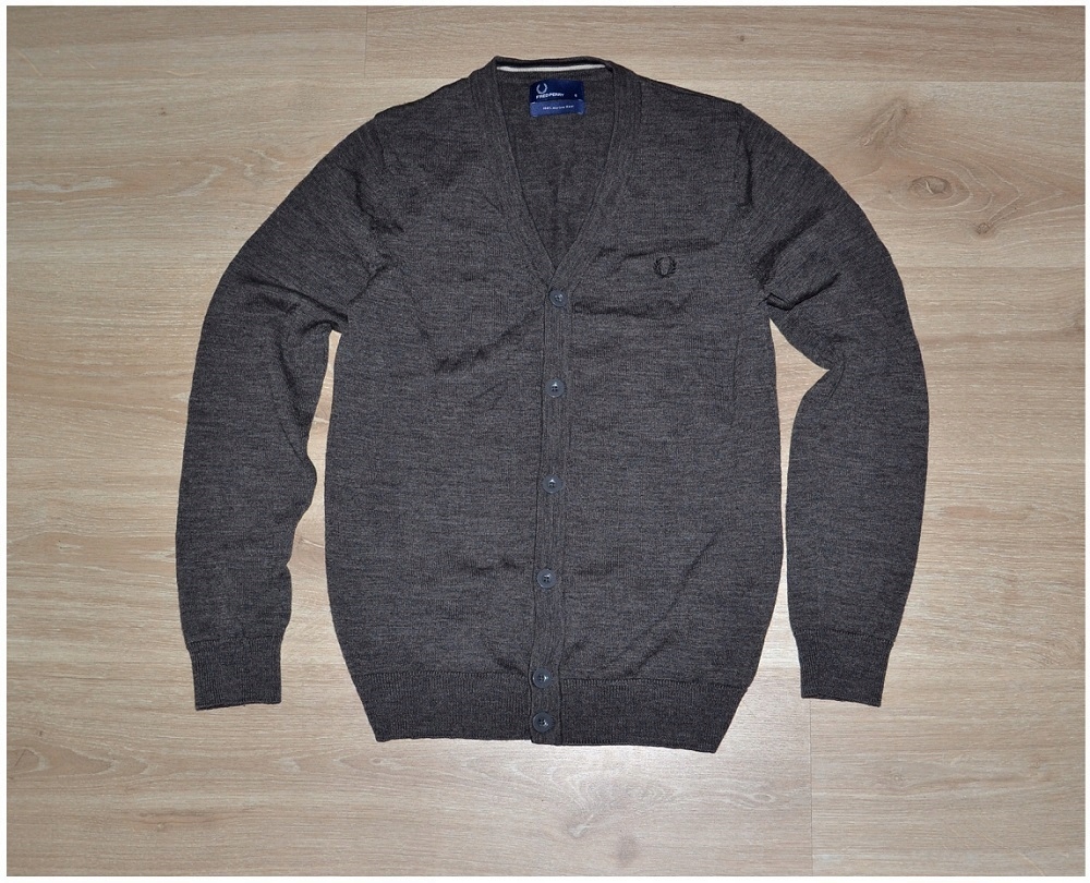 FRED PERRY 100% Merino Wool Sweter męski Roz.S