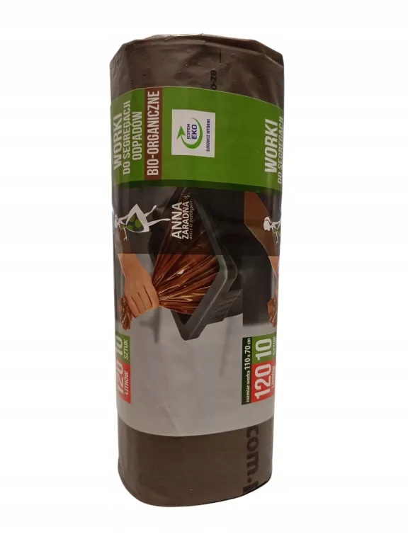 WORKI NA ŚMIECI 120L 70X110 BRĄZOWE 10SZT