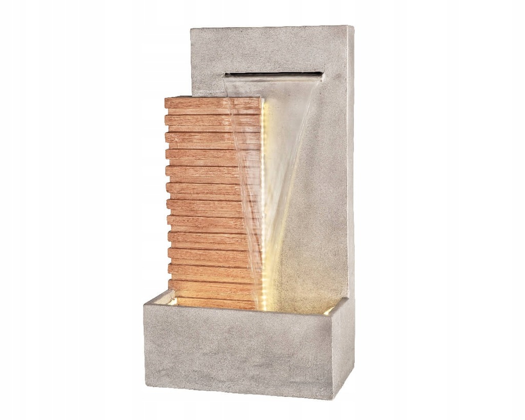 FONTANNA 95 x 52 cm ogrodowa LED beton drewno GRC