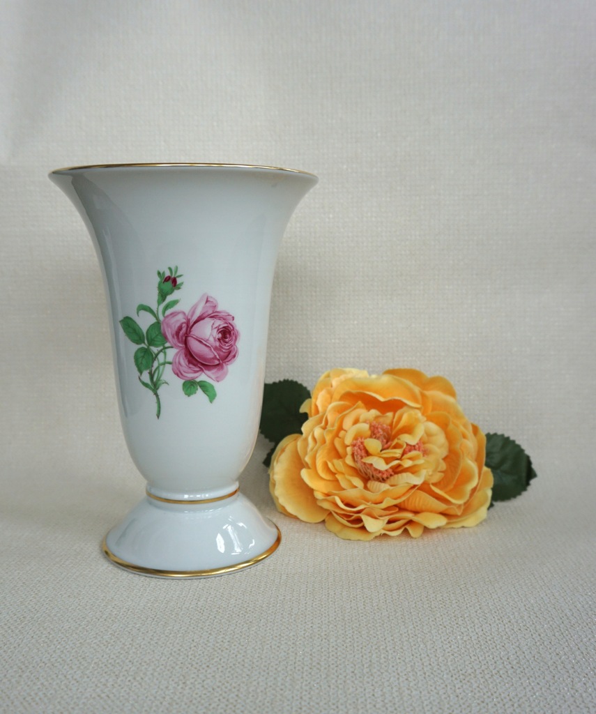 Furstenberg: piękny, kształtny, duży wazon! Miśnieńska róża!