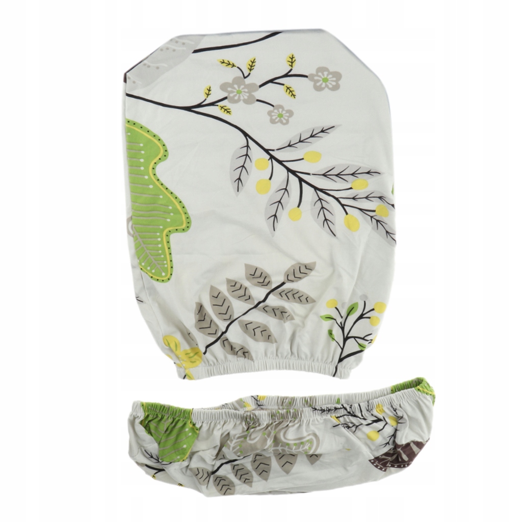 Computer Office Chair Covers Elastic Polyester White-Leaves 1 as described