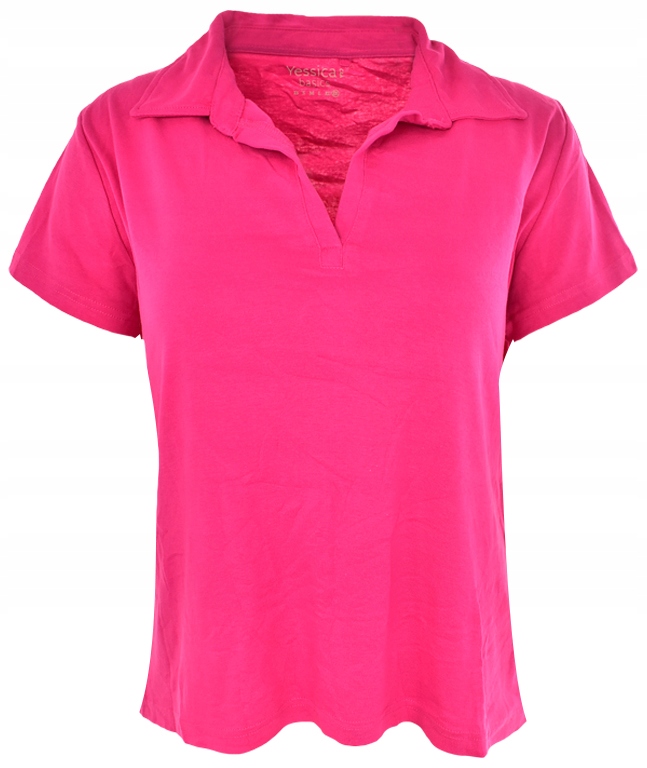 oBR0356 C&A różowa bawełniana koszulka polo 48