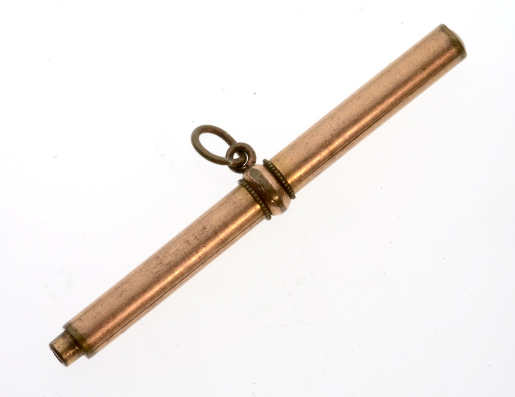 Duży złocony kluczyk zegarka kieszonkowego, XIX w.