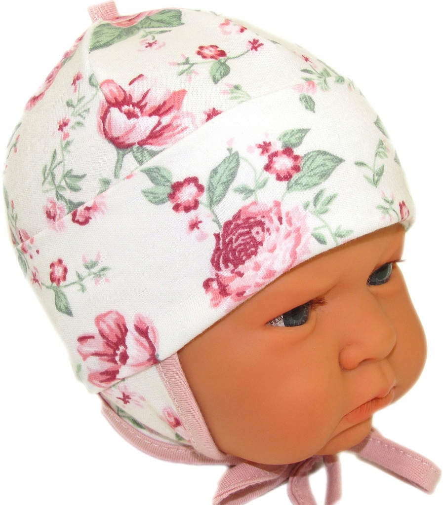 CZAPKA NIEMOWLĘCA WIĄZANA 34-36cm ROSES /63/