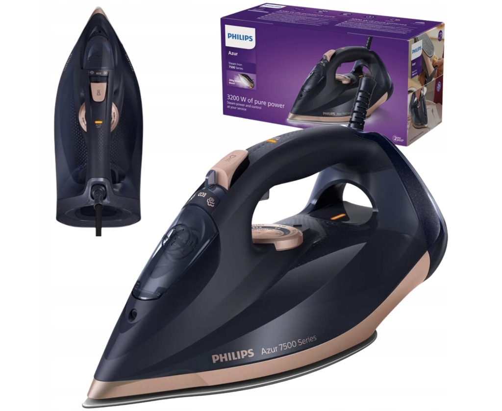 ŻELAZKO PHILIPS AZUR 7500 SERIES RĘCZNE PAROWE 3200W Steam Glide Elite