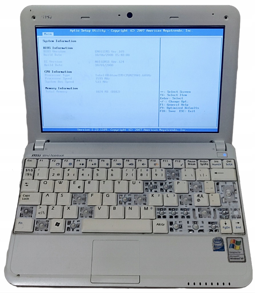 Laptop MSI U100 Intel Atom N270 1GB RAM
