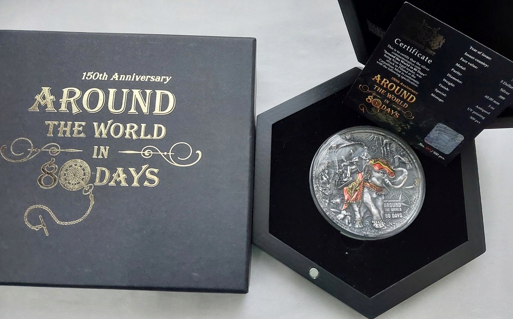 NIUE - 5 dolarów 2022 - Around the World in 80 Days - 3oz ag999 nakład 500