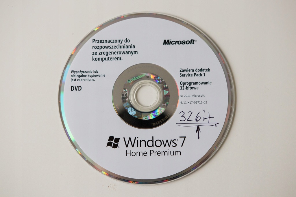 Windows 7 Home Premium nośnik DVD