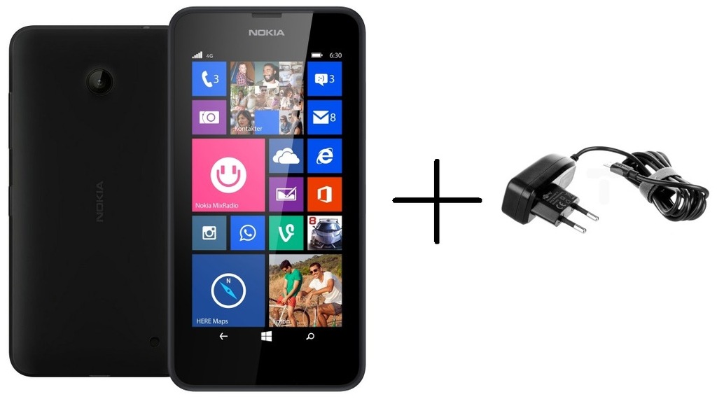 NOKIA LUMIA 635 CZARNA 8GB WINDOWS 8.1 + ŁADOWARKA