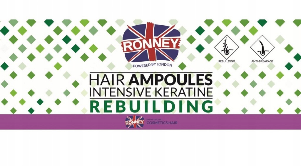 RONNEY Hair Ampoules Intensive KERATINE - Ampułki