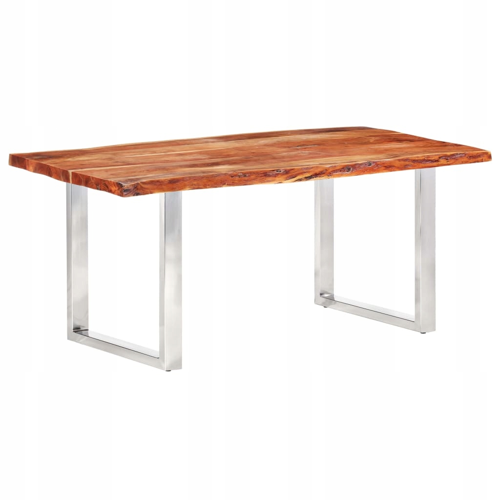 Stół z litego drewna akacji, naturalna krawędź, 22