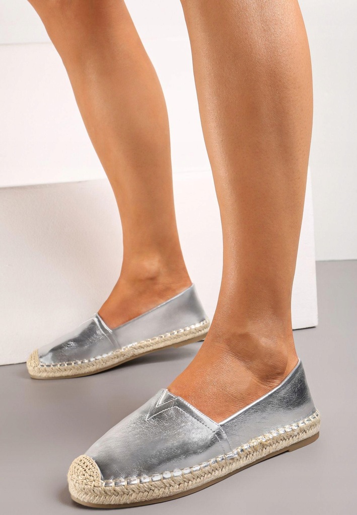Renee Srebrne Espadryle damskie 37 Ekoskóra