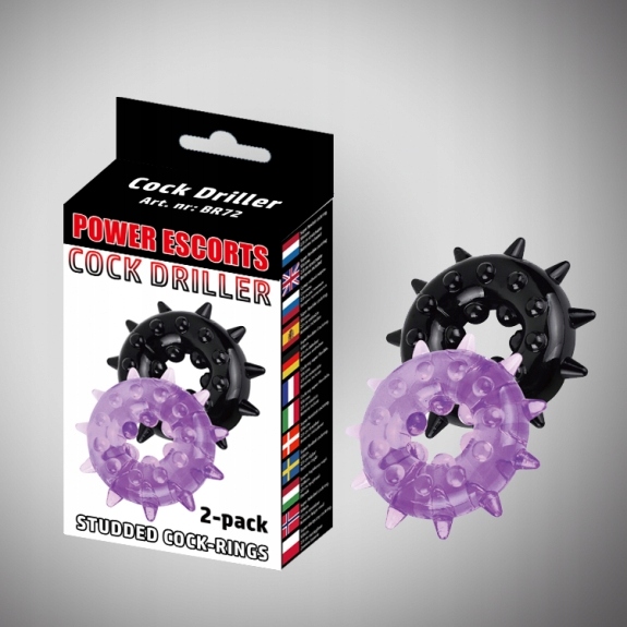 Cockdriller 2 pack black / purple 2 pack cockring