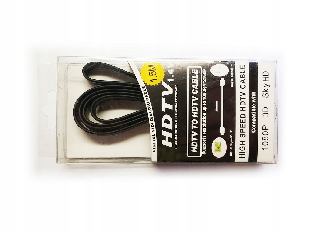 Przewód kabel HDMI 1.4v 24k Flat 1.5m