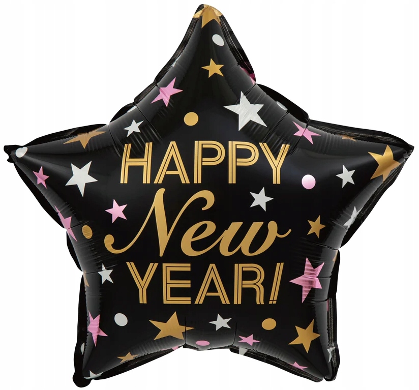 Balon gwiazdka Happy New Year Sylwester Nowy Rok
