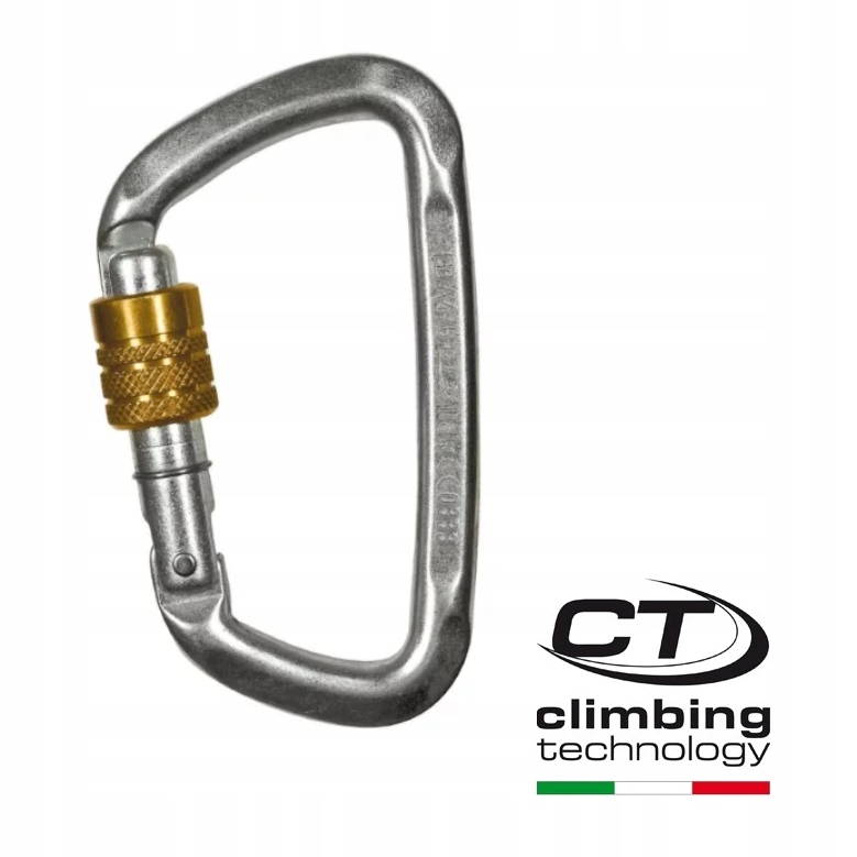 Karabinek stalowy zakręcany d-kształtny - Climbing Tech D-Shape Steel CF SG