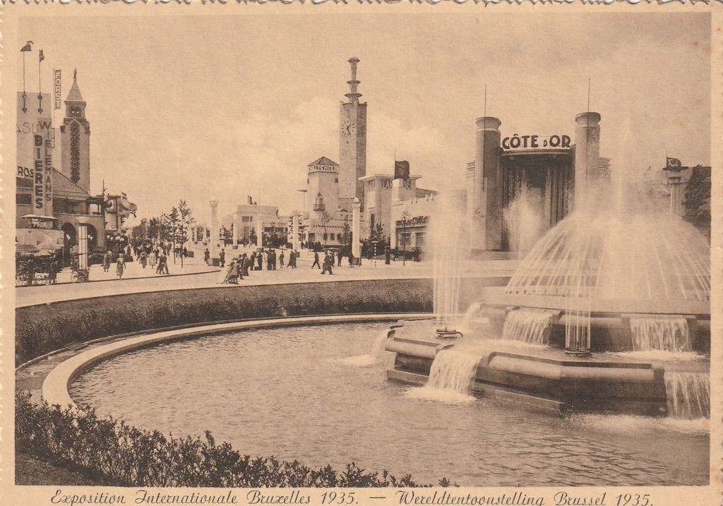 P 4. Belgia Bruksela Wystawa Światowa 1935. Rok ,Przedwojenna Pocztówka