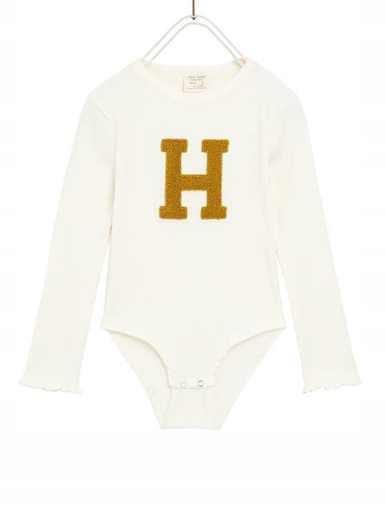 P0L044 ZARA KIDS__MD6 BIAŁE BODY APLIKACJA__116CM