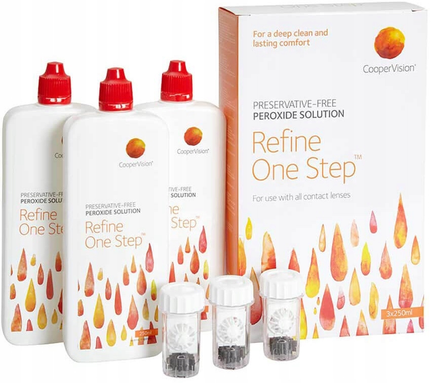 PŁYN DO SOCZEWEK REFINE ONE STEP 3x 250 ml +3pojem
