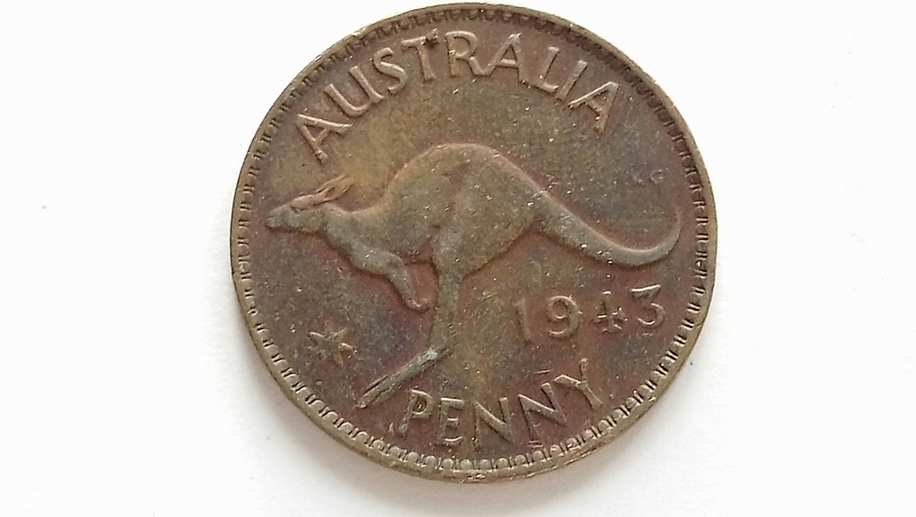 B181 Australia one penny 1943 kangur Jerzy VI