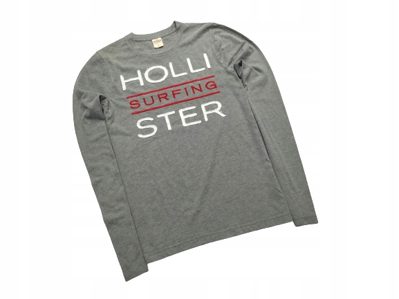 HOLLISTER LONGSLEEVE MELANŻ LOGO r. L