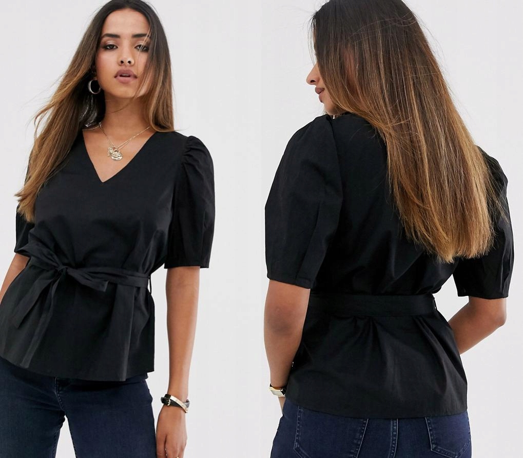 VERO MODA CZARNA BLUZKA BUFKI WIĄZANIE (34)