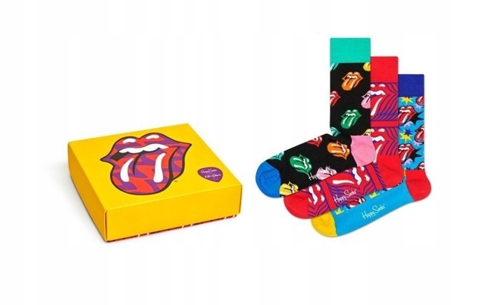 Giftbox 3-pak Skarpety Happy Socks Rolling Stones