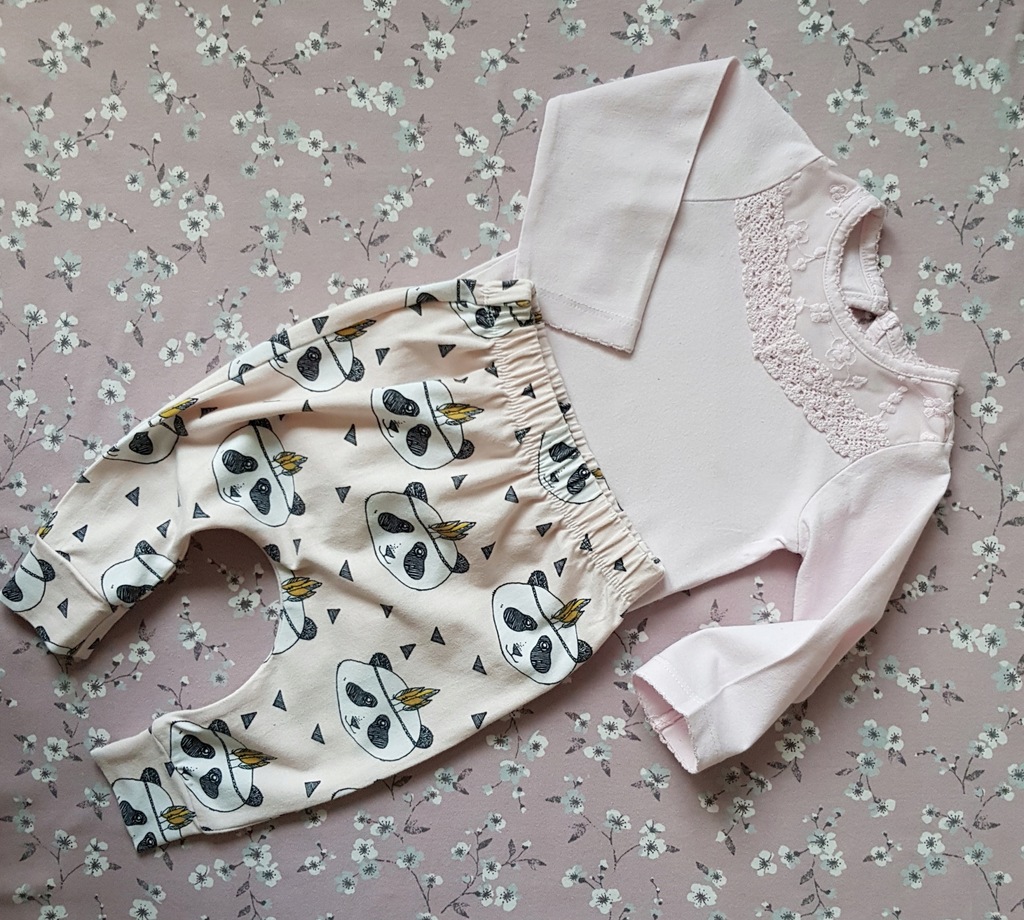 TKMax BAGGY panda boho zestaw + body koronka r.68