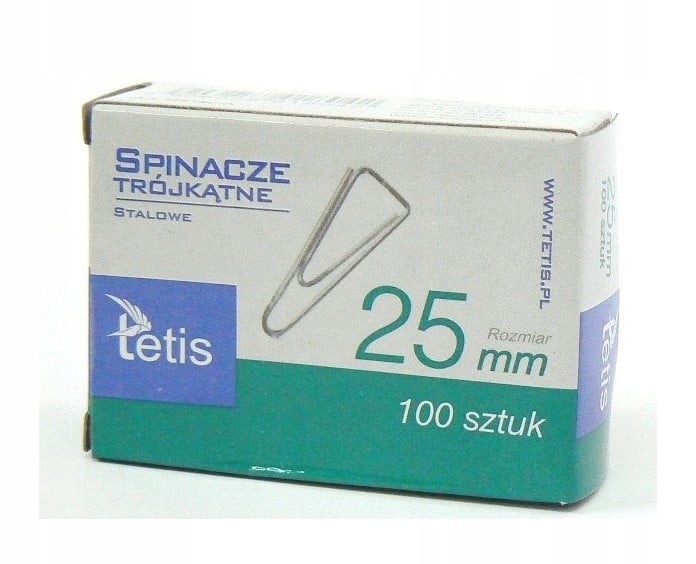 Spinacz trójkątny TETIS 25 mm 100 szt.