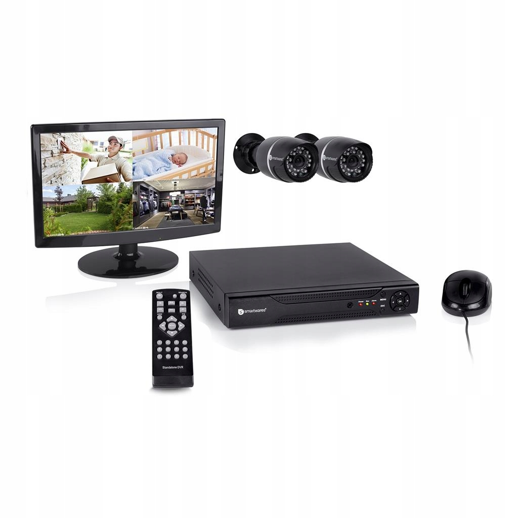 DVR SYSTEM monitoringu + 2 kamery + MONITOR pilot