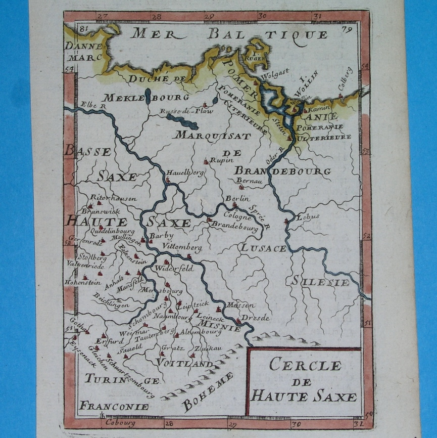 1683 ORYGINAŁ MAPA POLSKI W POMORZE ŚLĄSK Szczecin Łużyce Brandenburgia