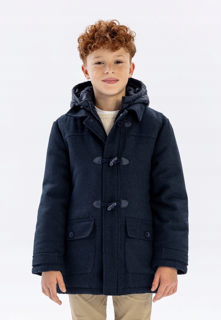 Kurtka Chłopięca Ocieplana tweedowa Niebieska MINOTI R.110