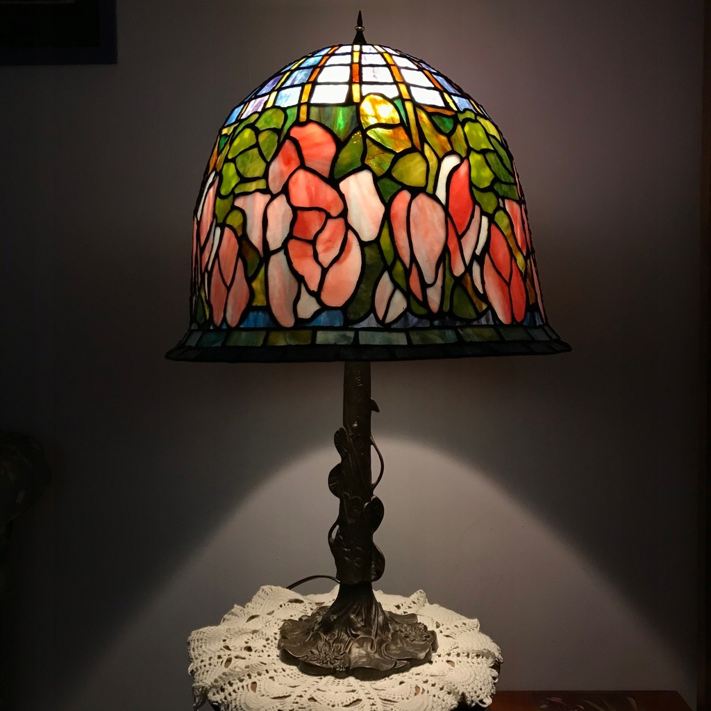 Lampa witrażowa Tiffany Lotos 100% Hand Made