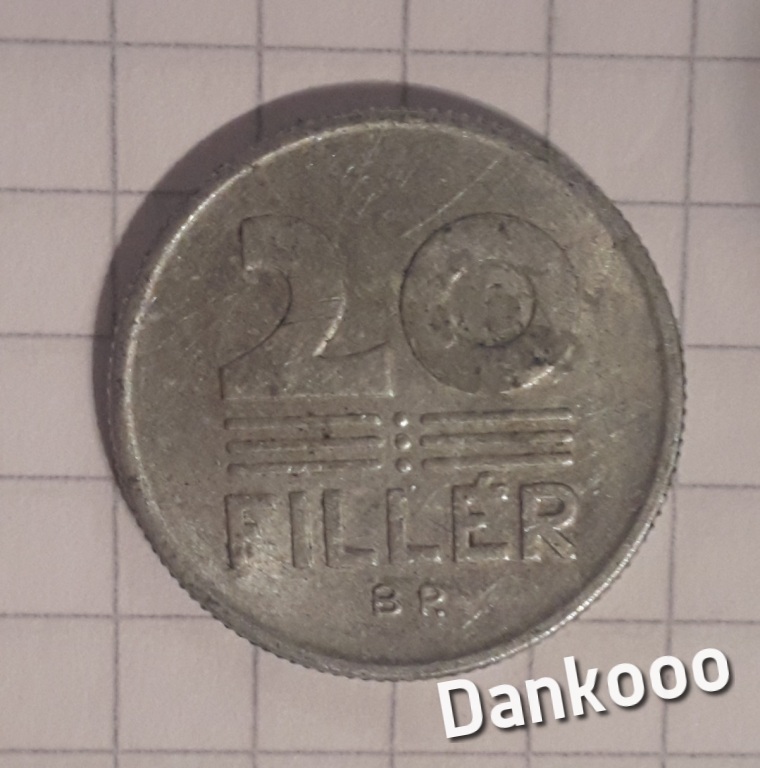 Monety Europy Węgry 20 Filler 1990