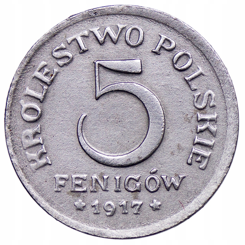 Królestwo Polskie, 5 fenigów 1917 F, st. 2+