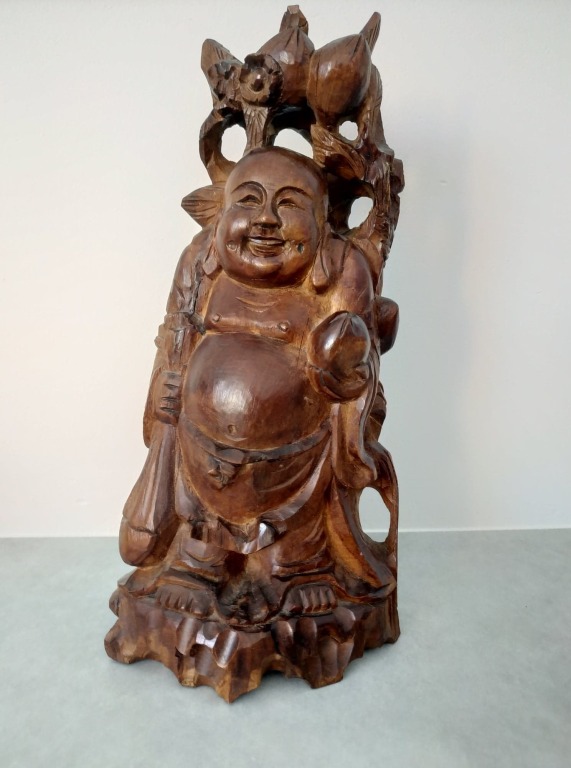 FIGURKA drewniana BUDDA CHIŃCZYK 25 CM