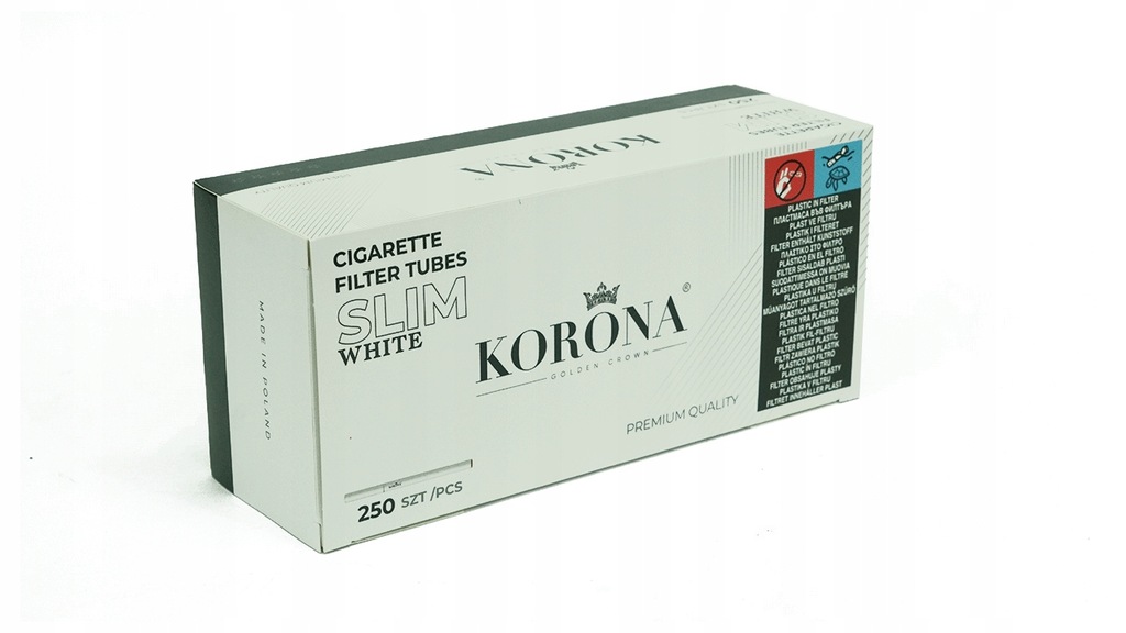 Gilzy KORONA SLIM WHITE - 250 sztuk