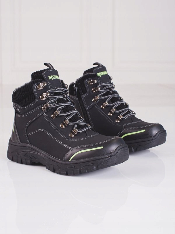 Czarne buty trekkingowe chłopięce Shelovet 35