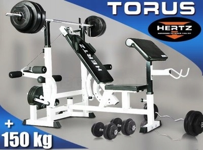 ATLAS SIŁOWNIA ŁAWKA HERTZ TORUS + ZESTAW 150 KG