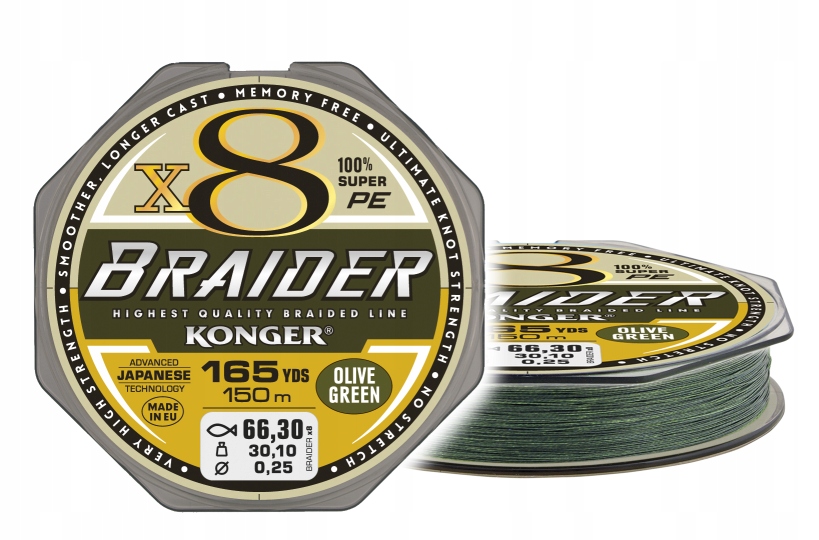 Plecionka Konger Braider X8 0,14mm 300m 38,50kg Z