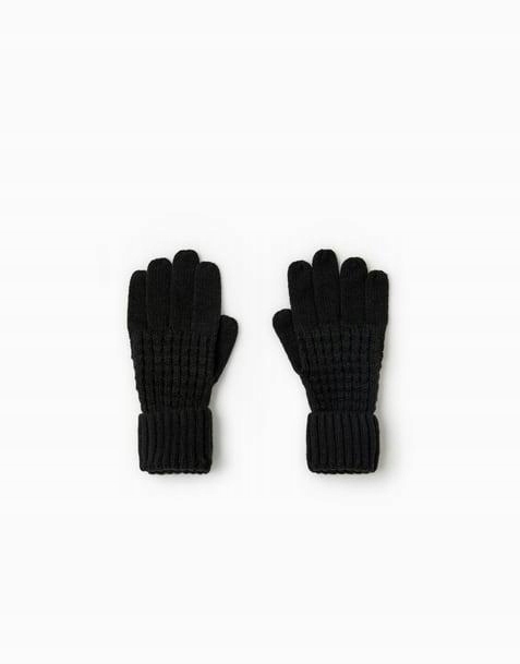 P5S026 ZARA KIDS__MD3 CZARNE RĘKAWICZKI__