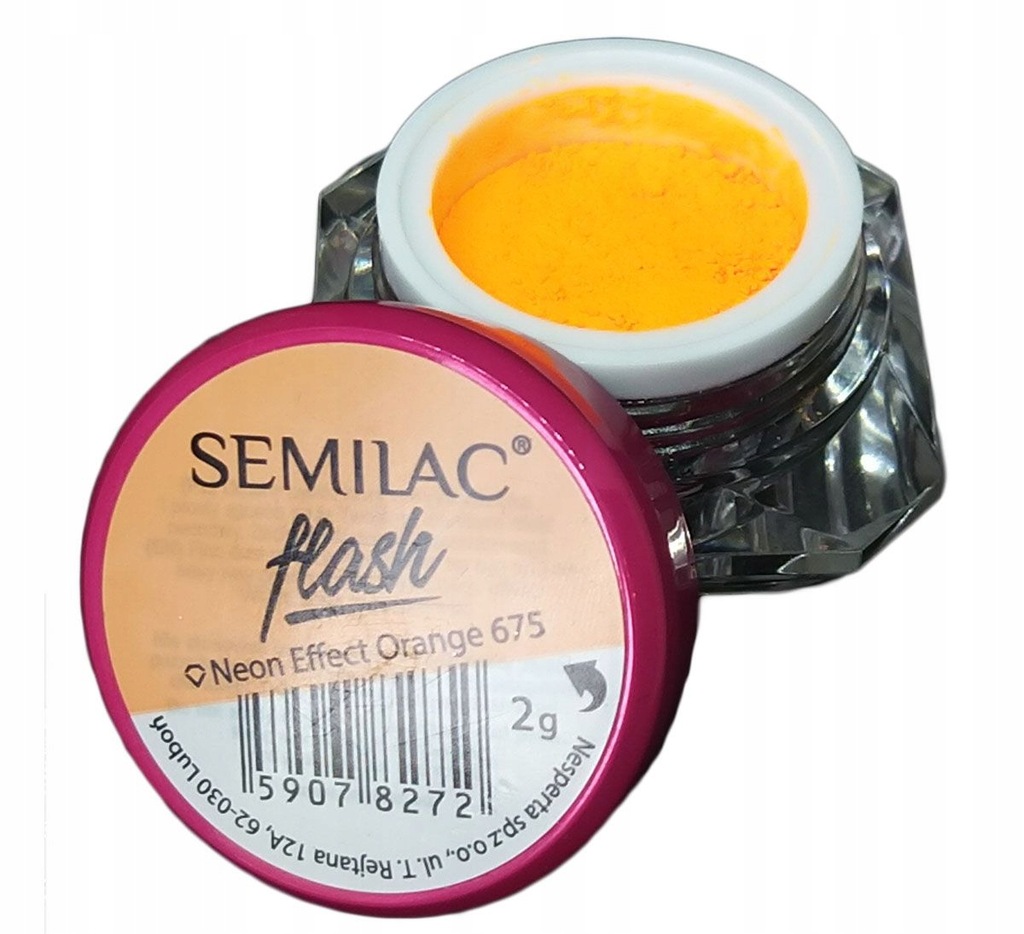 Semilac Flash Neon Effect Smoky Pigment Orange