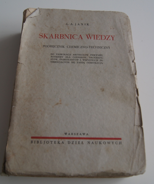 Janik SKARBNICA WIEDZY 1936r podręcznik chem-techn