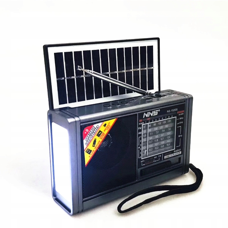 Radio solarne z latarką FM USB przenośne akumulato