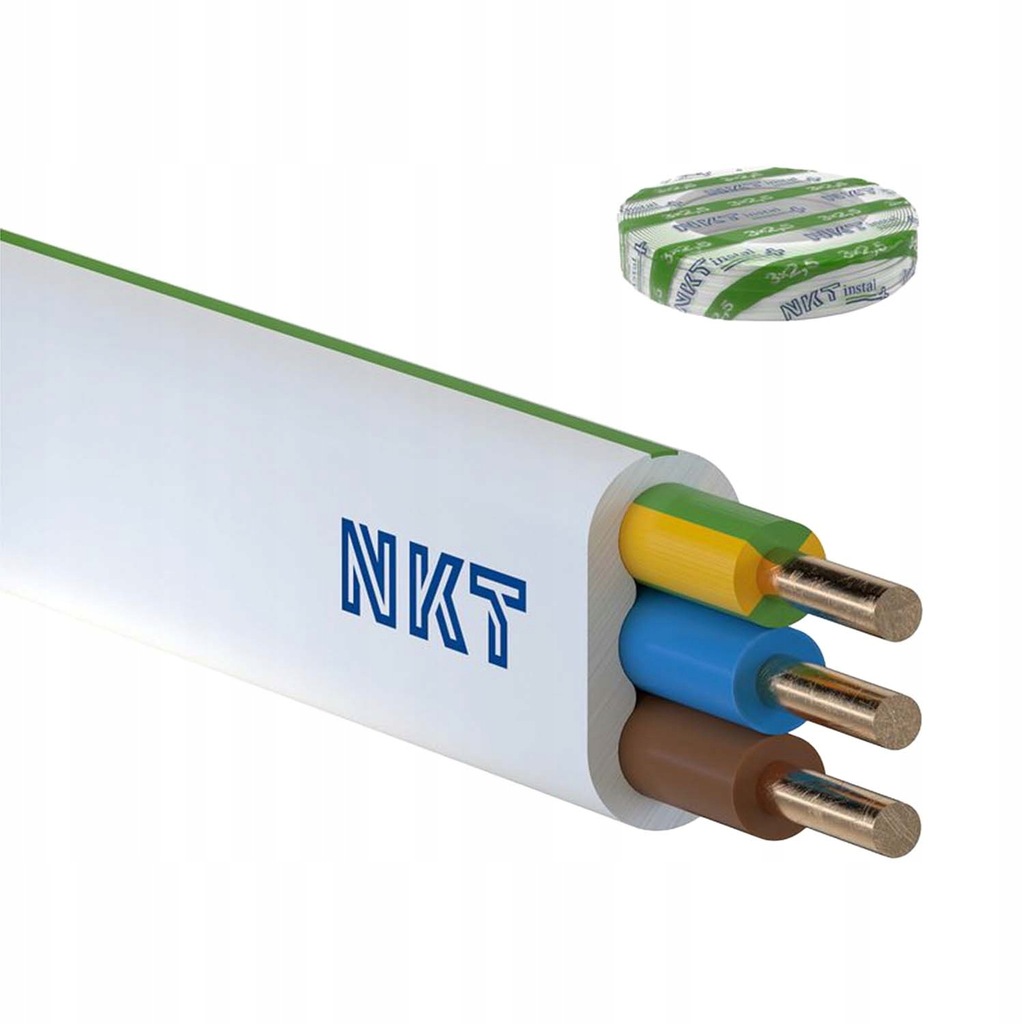 Przewód kabel płaski YDYp 3x2,5 750V 50m NKT