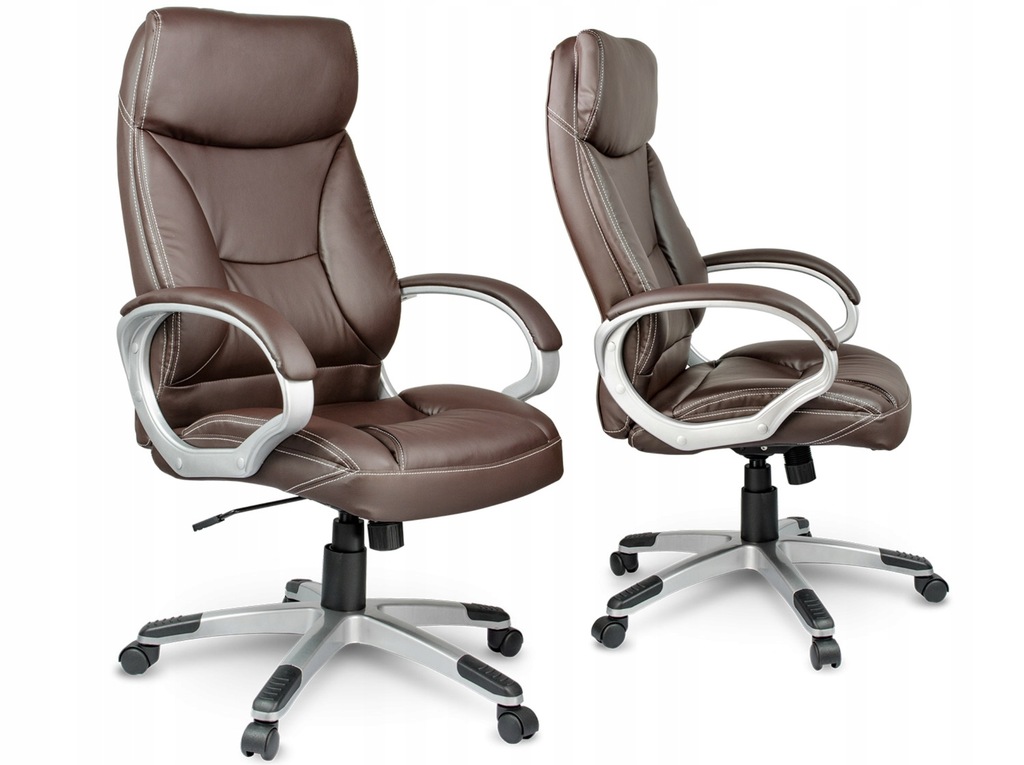 Fotel biurowy skórzany Sofotel EG-223 brązowy